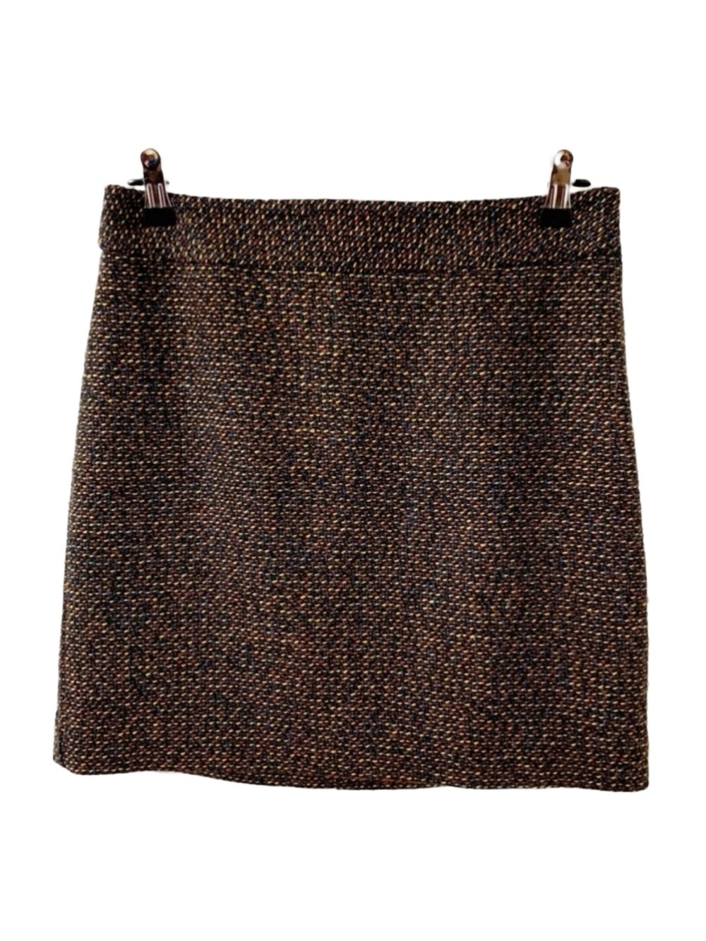 Ann Taylor LOFT Multi Colored Tweed Fully Lined Mini Skirt Invisible Side Zipped